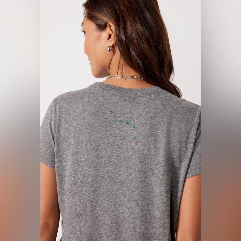 Clare V. Classic Tee Oui Grey Melange - Picture 7 of 15